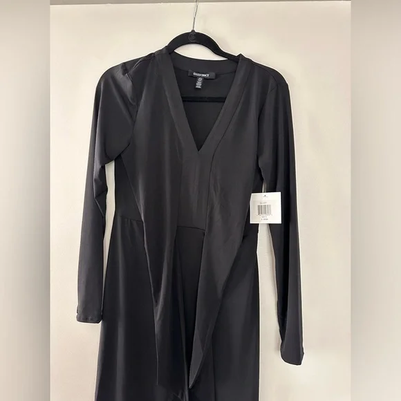 NWT Tie Waist Long Sleeve Matte Jersey Dress SIZE S - Picture 4 of 7